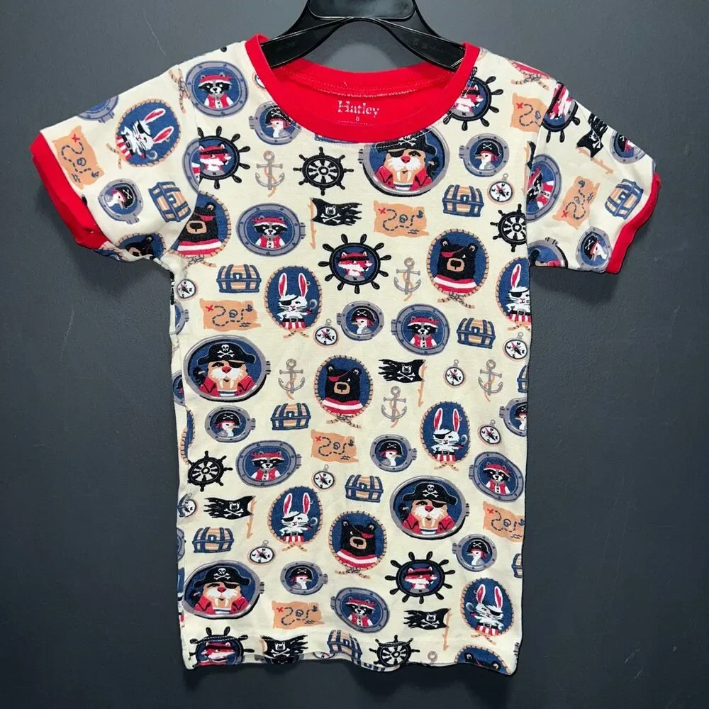 Hatley Short Pajamas Set LOT Boys size 8 Hammerhead Shark Pirate Print